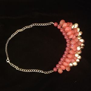 Pink, Orange, and Gold Bib Necklace